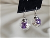 Glass globe with dry flowers women dangle earrings