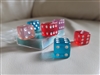 Translucent set of 6 dice in box