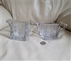 Heisey creamer and sugar bowl cut glass