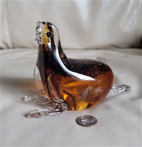 Walrus amber art glass decorative display