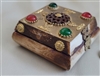 Bone carved  ornate beaded box with brass decor
