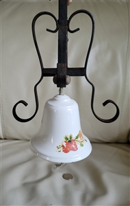 Handcrafted metal frame wall decor porcelain bell