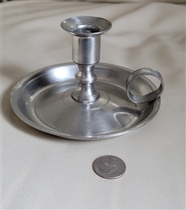 Silver tone metal vintage candle holder