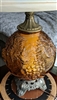 Amber glass grapes and vines tall table lamp