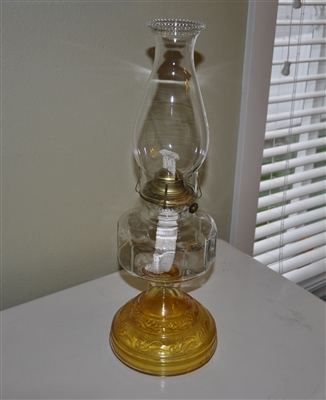 Tall vintage glass Hurricane Lamp with chimney