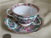 YT Hong Kong hand painted teacup with saucer