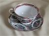 Colorful YT Hong Kong porcelain teacup and saucer