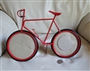 Red racing bicycle metal dual picture frame