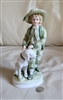 Andrea by Sadek porcelain boy with dog figure