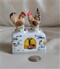 Porcelain nodders salt and pepper shakers chickens