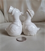 Porcelain kissing ducks Japanese set of shakers