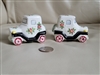 Porcelain cars automobiles vintage shakers Japan