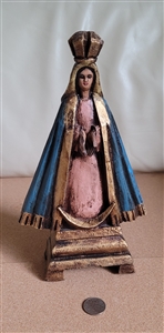 Lady of Fatima antique wood carving art