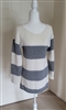 Rue21 white and gray stripped sweater woman wear