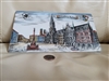 German decorative ceramic tile etched painted