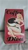 Colorful metal sign Pinup Coffee Diva wall decor