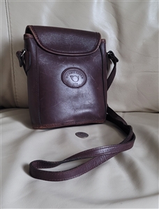 Michael Green thick brown leather shoulder bag