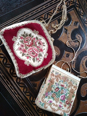 Two vintage tapestry purses