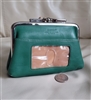 Green leather BUXTON large wallet