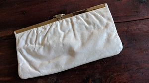 HL USA off white evening clutch large