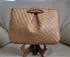 RODO natural glazed woven straw purse clutch Italy