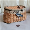 Flyfishing belt wicker woven basket vintage decor