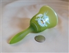 Westmoreland frosted green glass floral decor bell