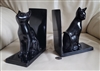 Unphased two black cats metal bookends elegant set