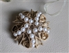 Elegant entangled ribbons faux pearls brooch satin