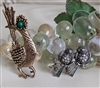 Roadrunner and Finch birds brooches cute jewelry