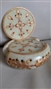 Floral design gold tone hand carved coasters set