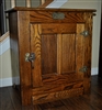 White Clad wooden side table ice box