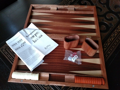 Backgammon vintage game with wooden case