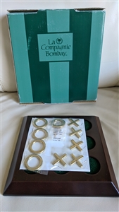 Bombay Co Tic Tac Toe game 1994 wooden base