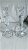 Crystal candle holder set in flowing lines design