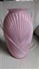 Art Deco pink glass wrapped ribbon style vase