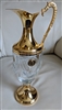 Claret Jug from Italy in glass and gold tone metal