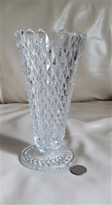 Diamond Point 8 inch glass vase from Indiana Co