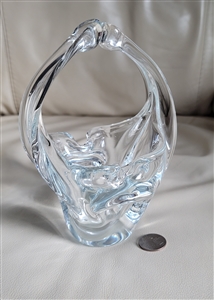 Crystal clear basket by White Crystal Italy Murano