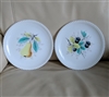 Westmoreland beaded edge fruit milk glass plates