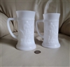 Federal Glass beer stein in embossed milk glass