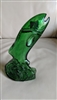 AVON green glass jumping trout after shave bottle