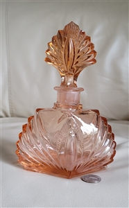 Depression Pink Glass Art Deco perfume bottle