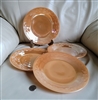 Peach lustre glass Fire King 4 serving plates