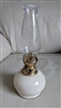 Italian glass beige colored kerosene lamp chimney