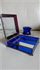 Cobalt blue glass hummingbirds box candleholder