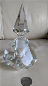 Cut crystal geometrical design huge perfume bottle