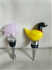 A Duck and a Pig piglet art glass bottle stoppers