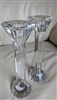 Geometric design clean cut crystal candle holders