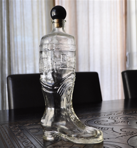 Italian boot shaped embossed large bottle